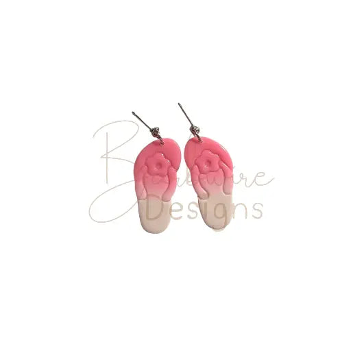 Pink Ombre Thong Earrings Barb Wire Designs