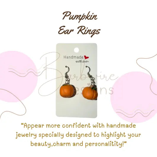 Pumpkin Dangle Ear Rings Barb Wire Designs