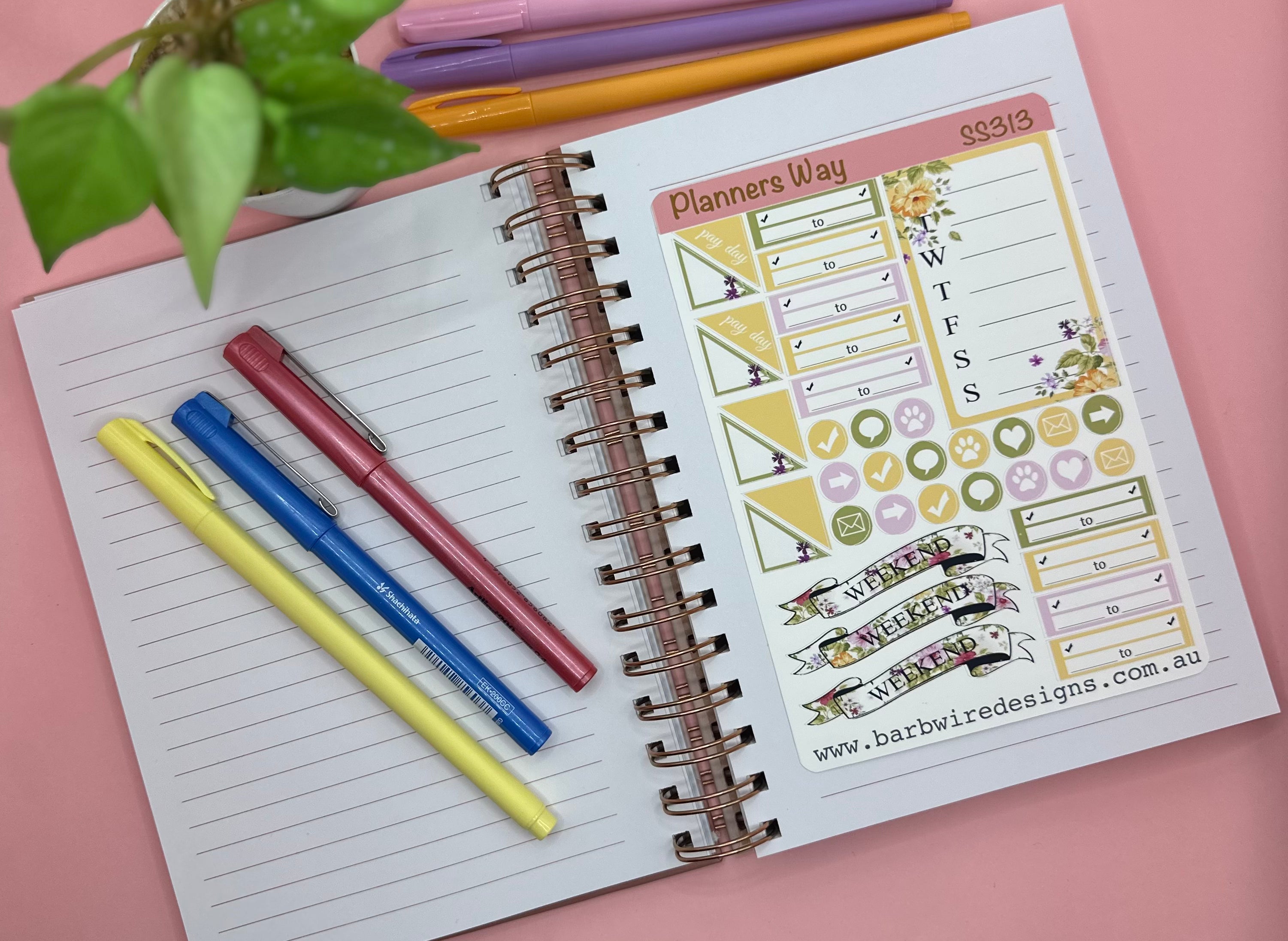 Spring Planner Sticker Sheet Set Barb Wire Designs