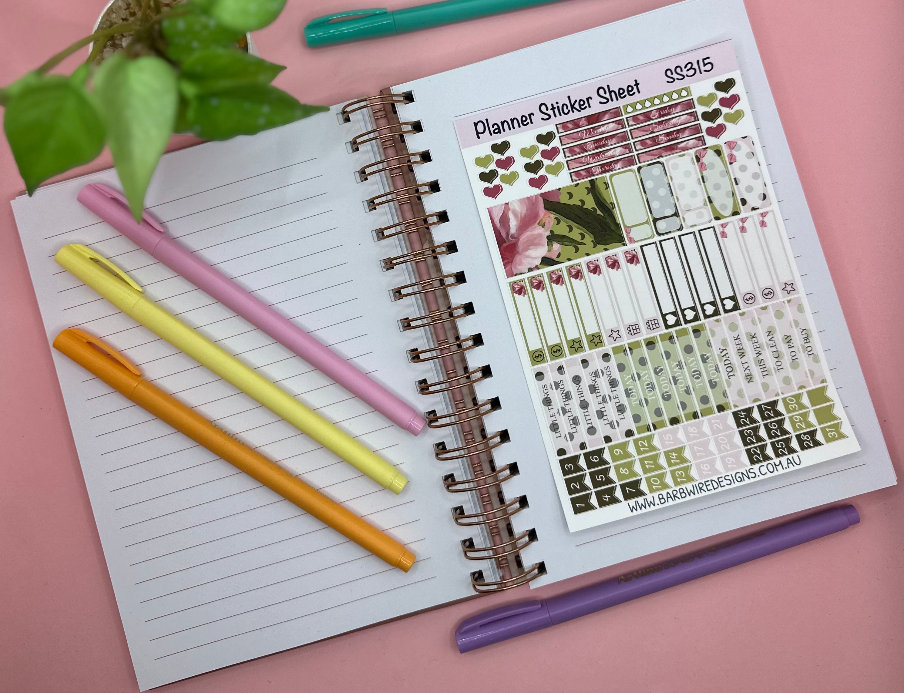 Romantic Planner Sticker Sheet Set