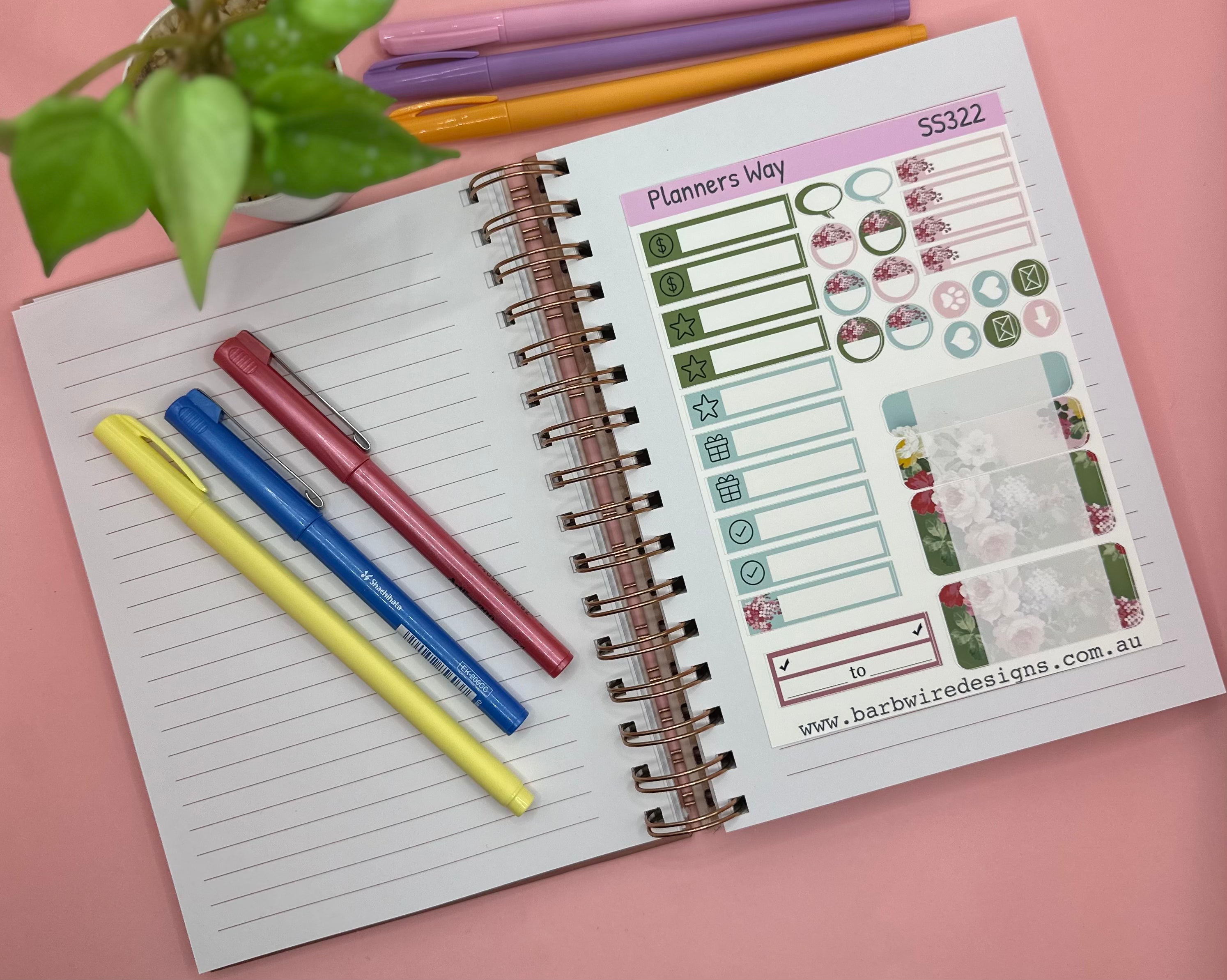 Summer Floral Planners Sticker Sheets