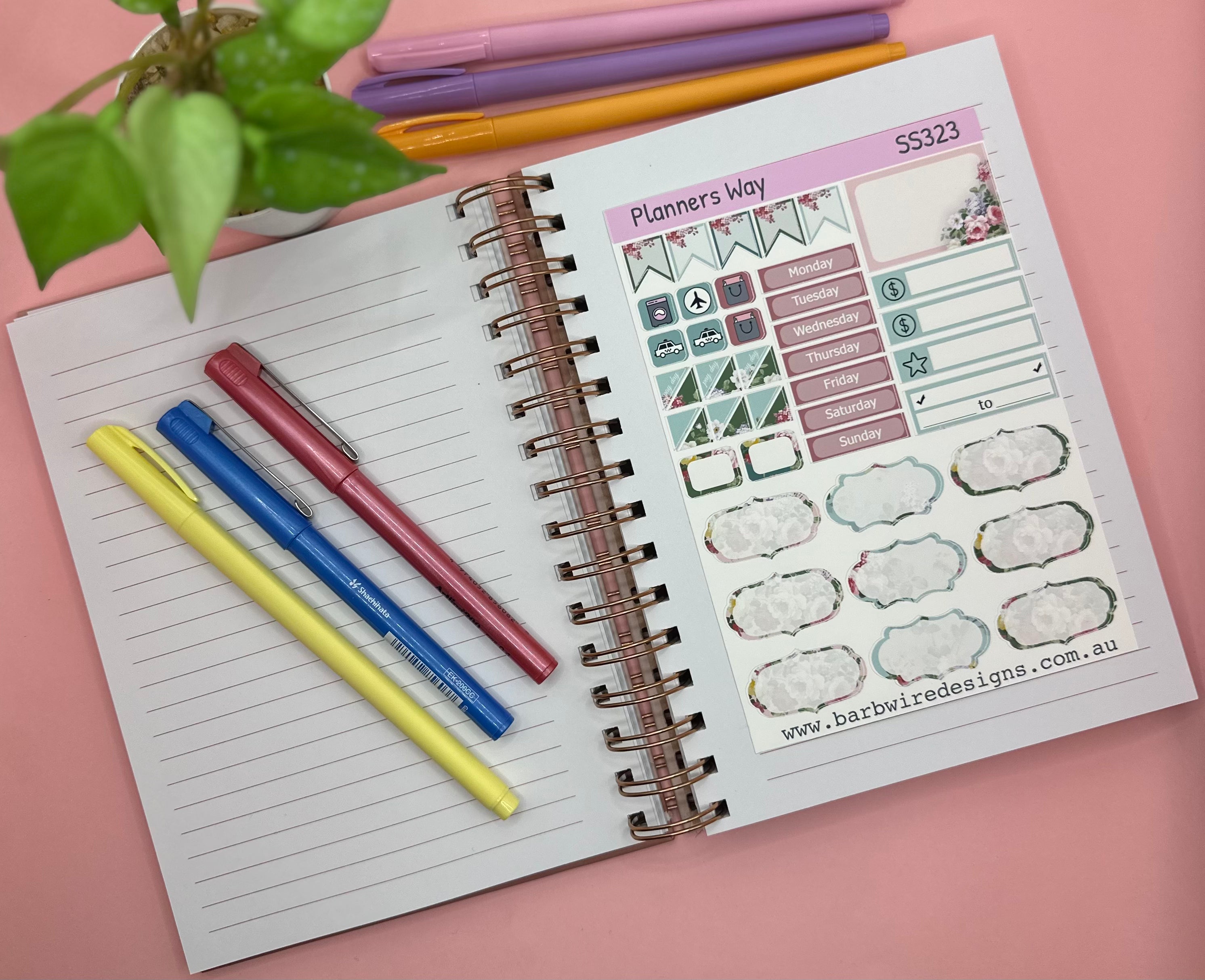 Summer Floral Planners Sticker Sheets