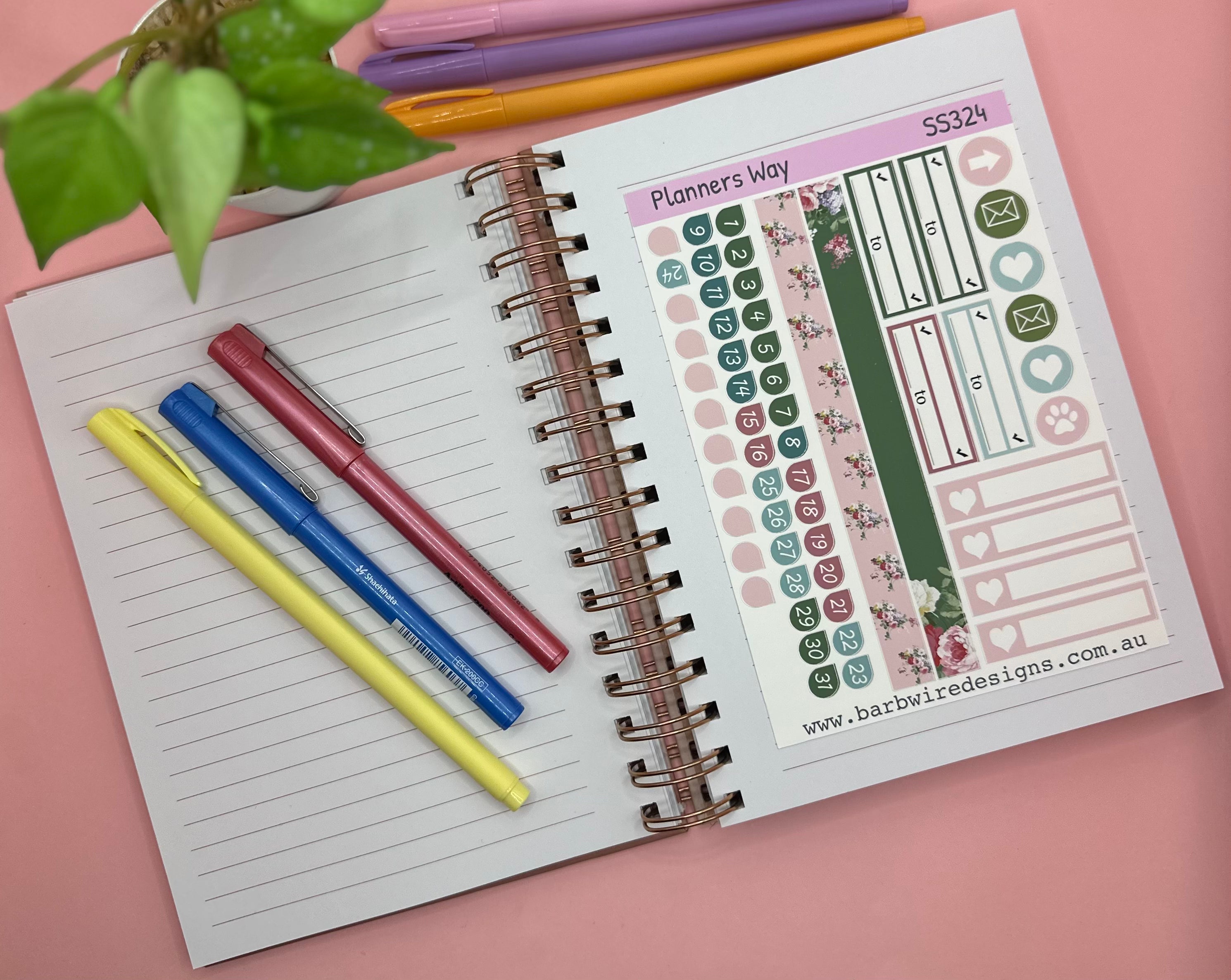 Summer Floral Planners Sticker Sheets