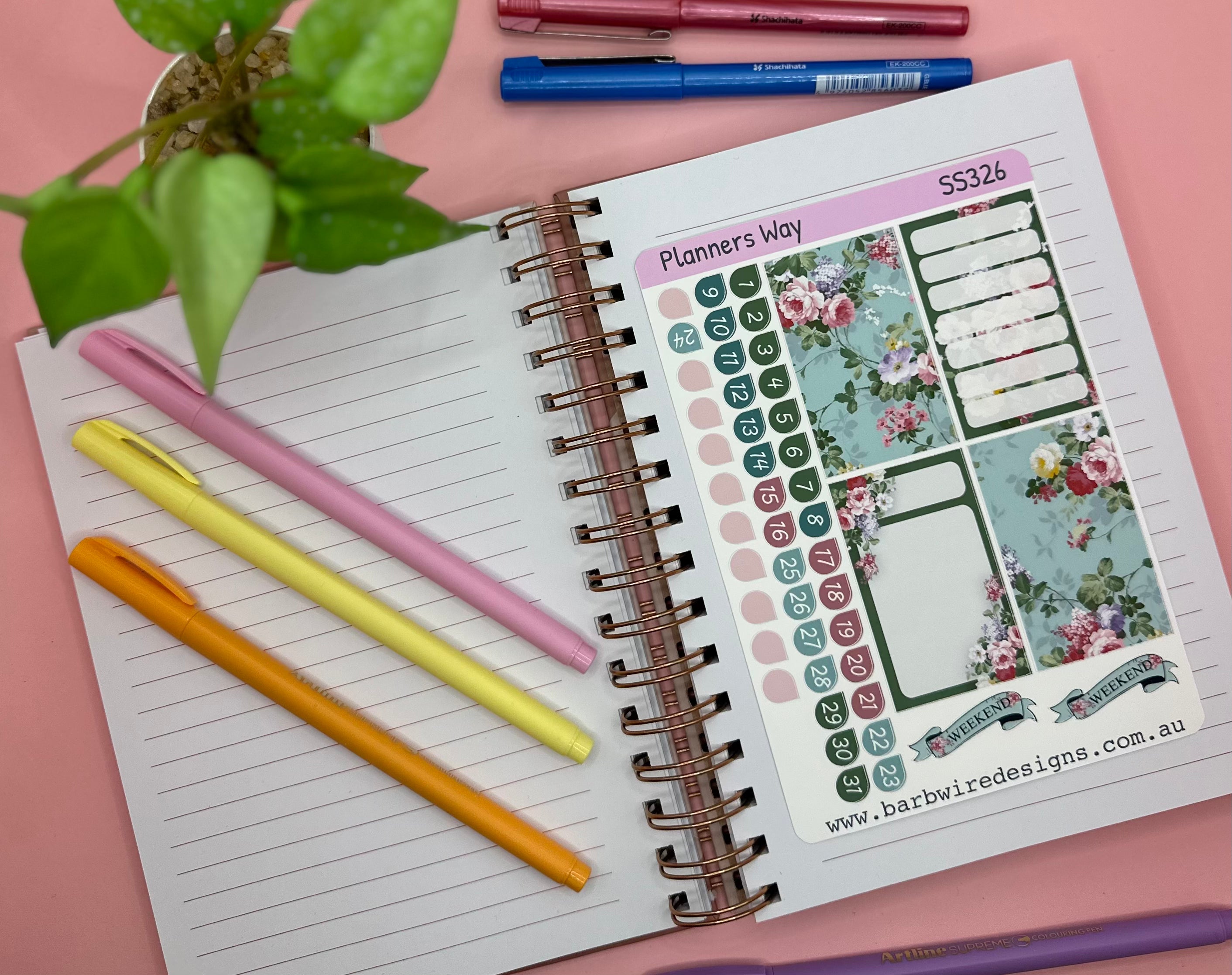 Summer Floral Planners Sticker Sheets