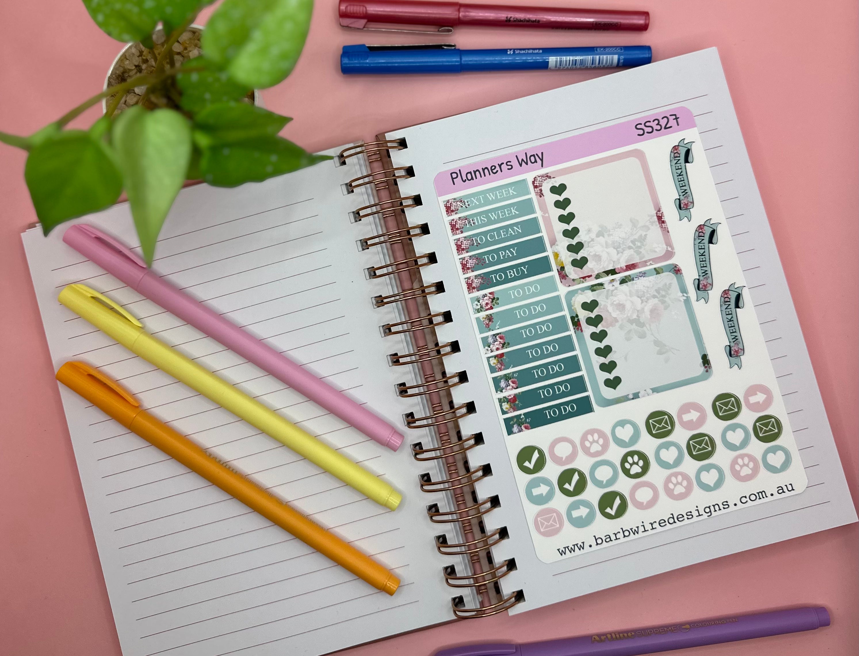 Summer Floral Planners Sticker Sheets