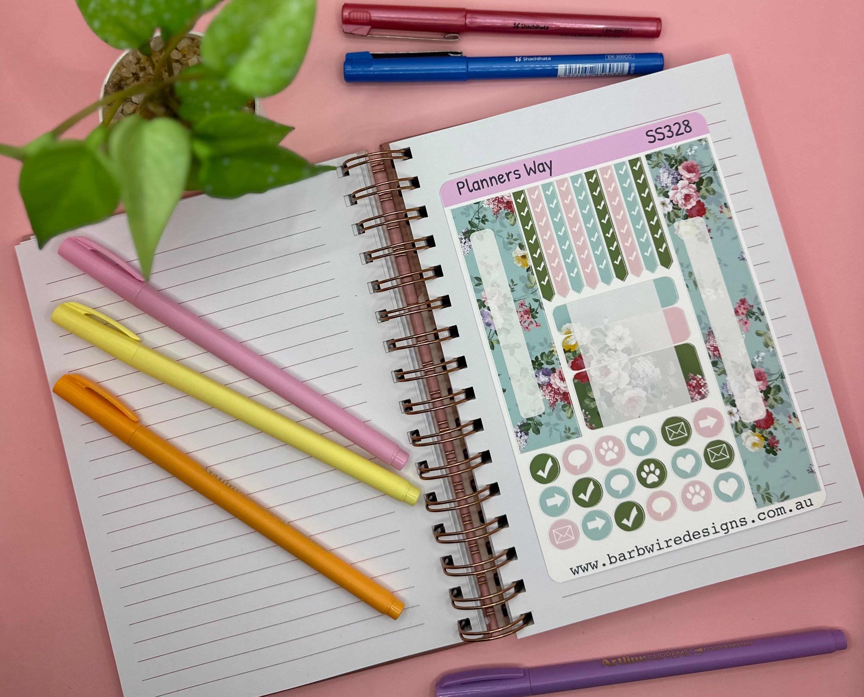 Summer Floral Planners Sticker Sheets