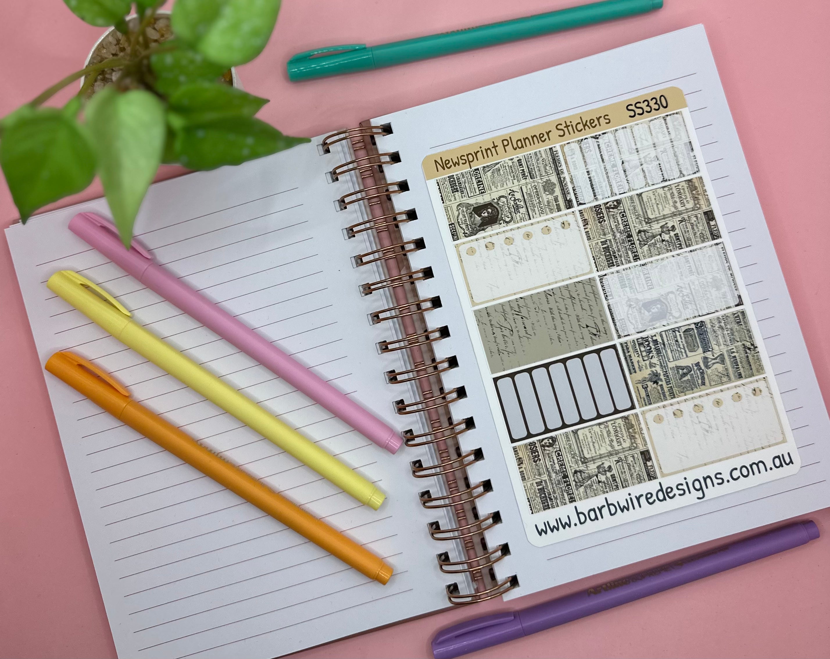 Newsprint Planner Sticker Set