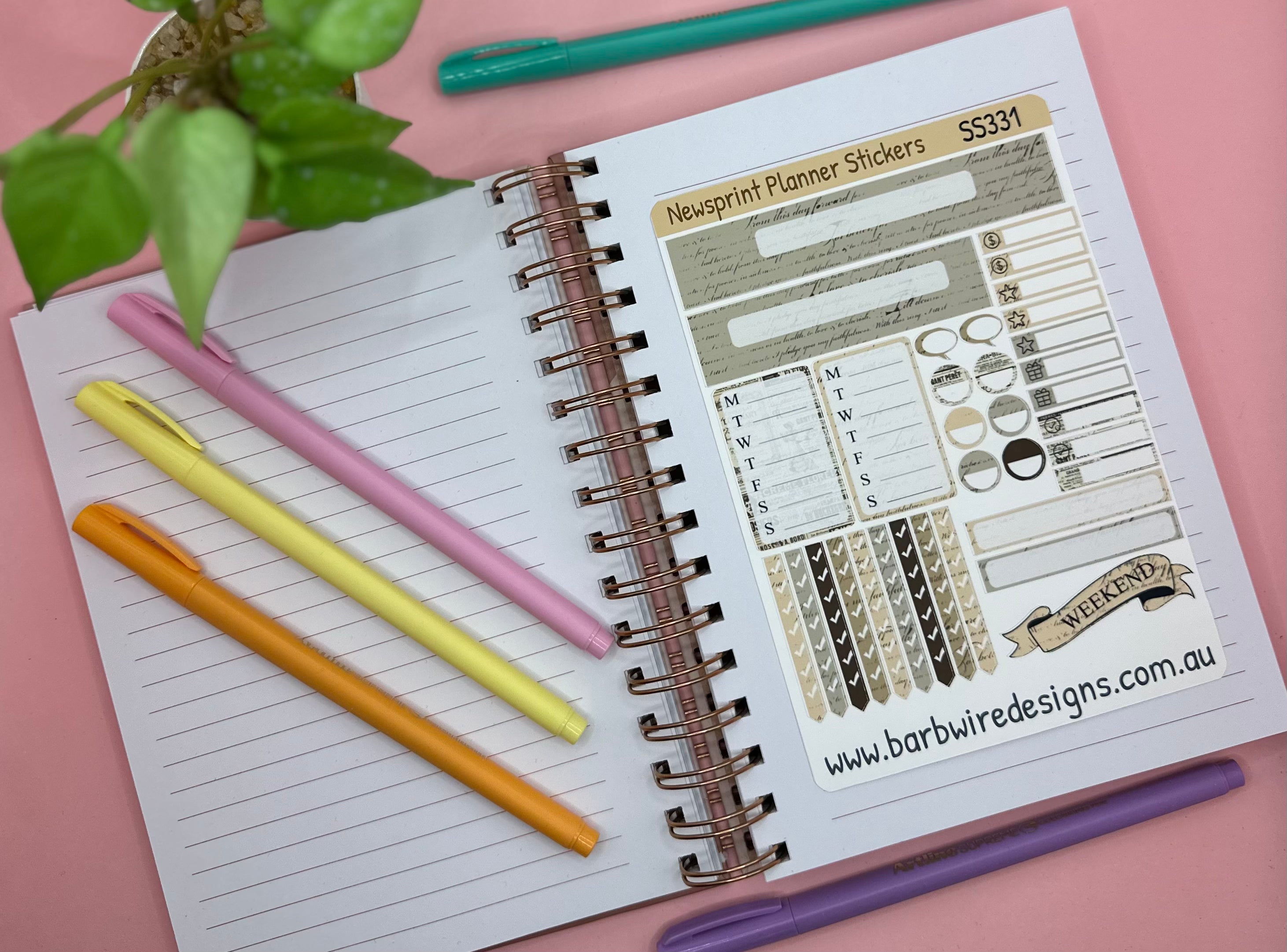 Newsprint Planner Sticker Set