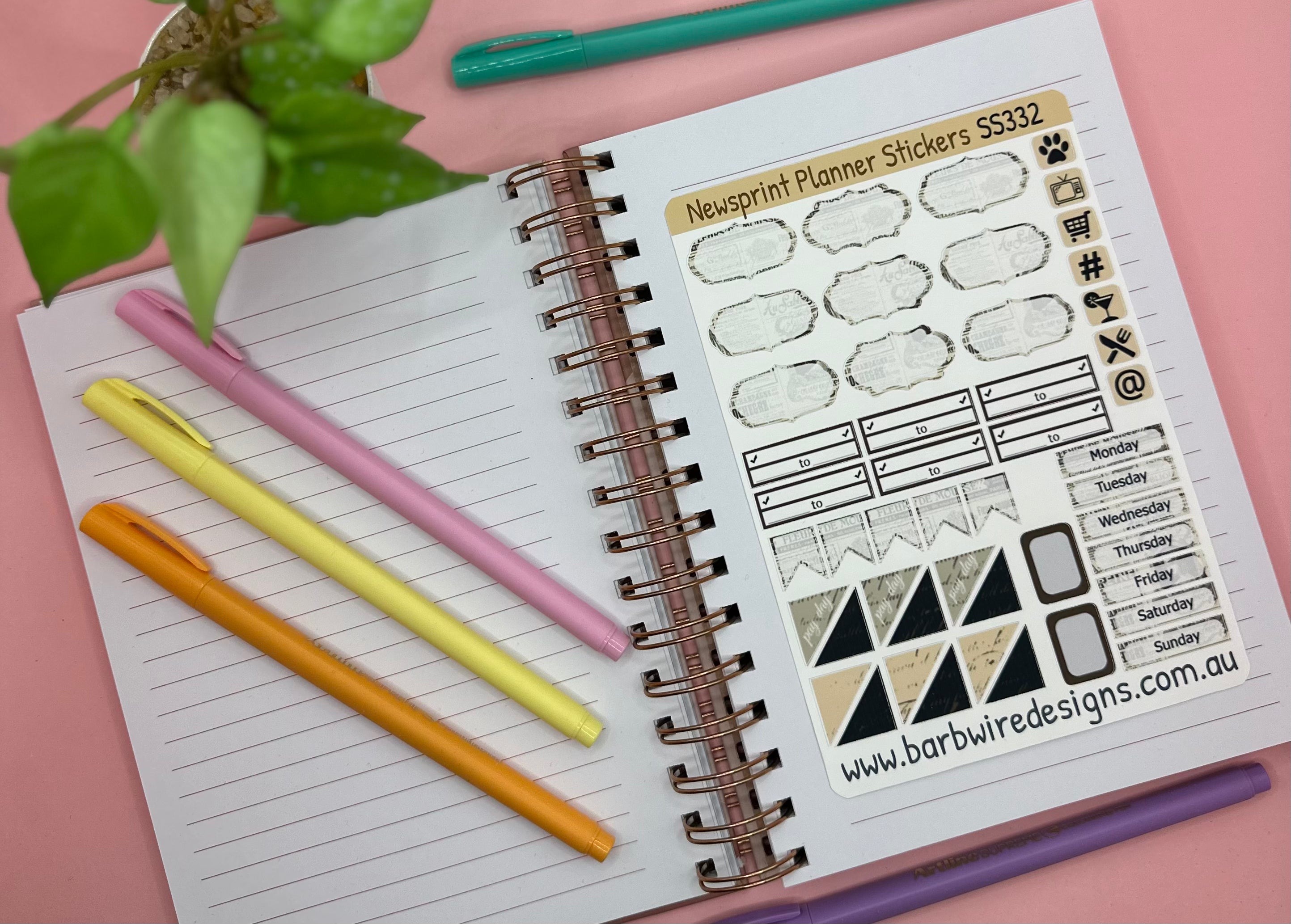 Newsprint Planner Sticker Set