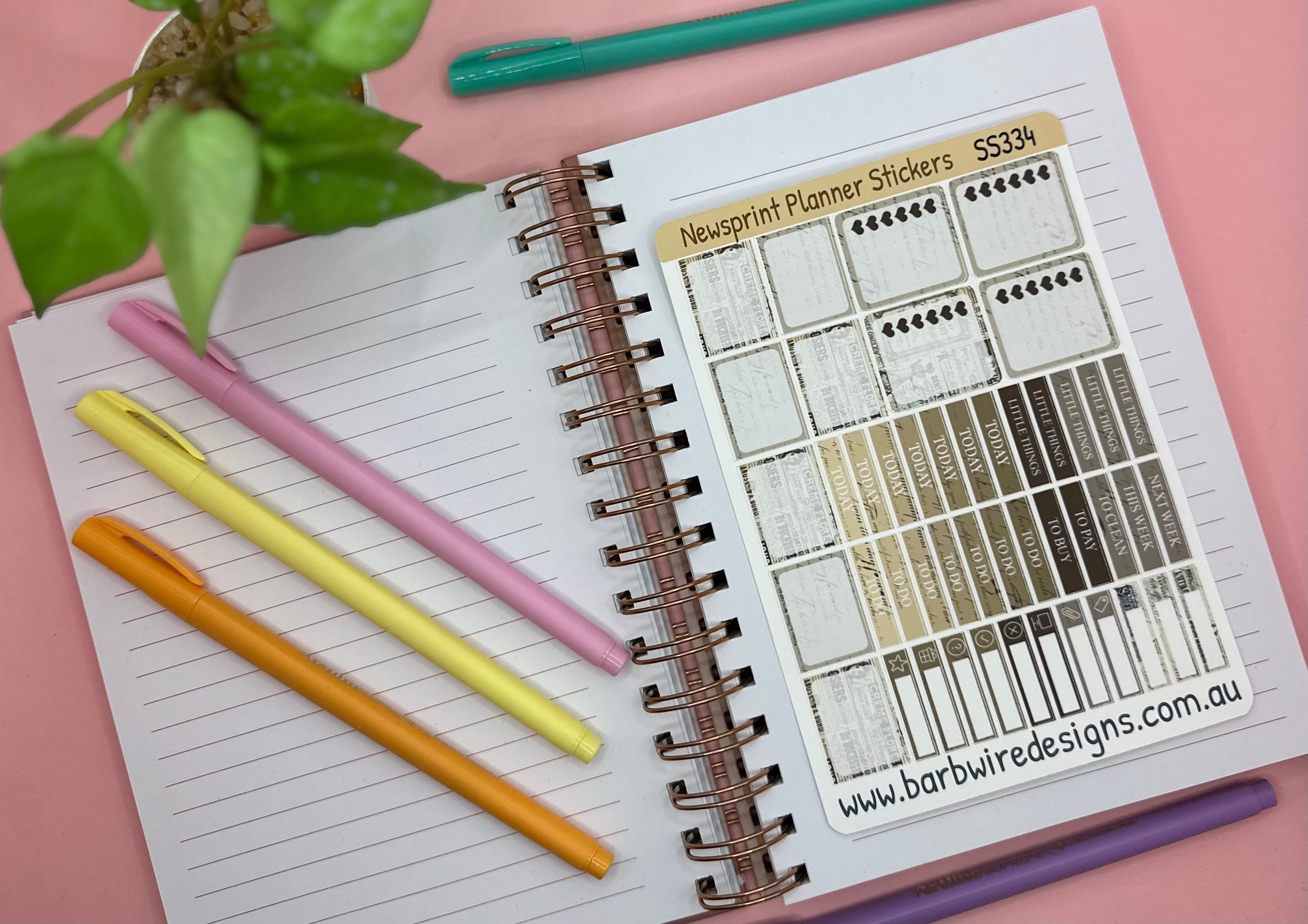 Newsprint Planner Sticker Set