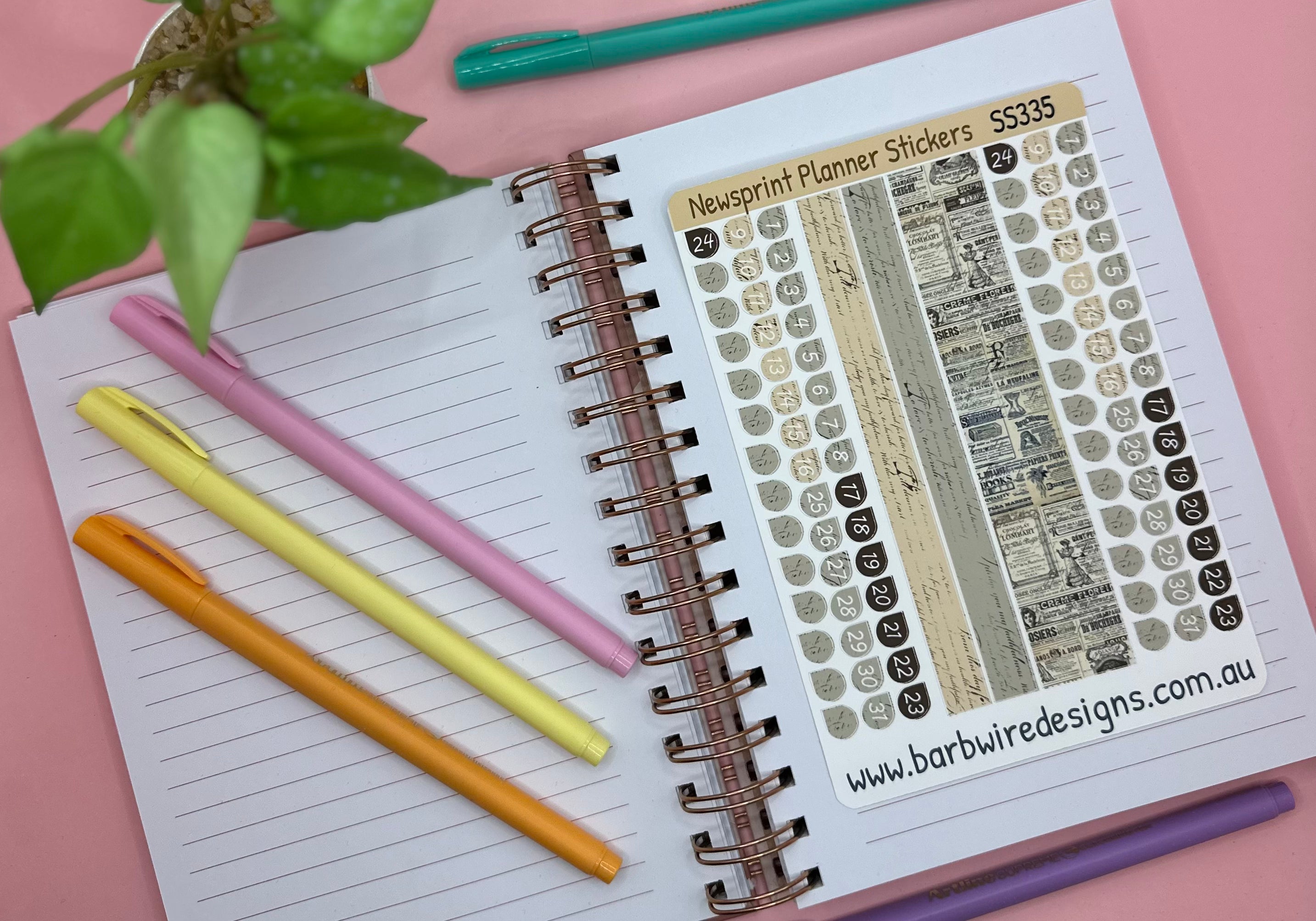 Newsprint Planner Sticker Set