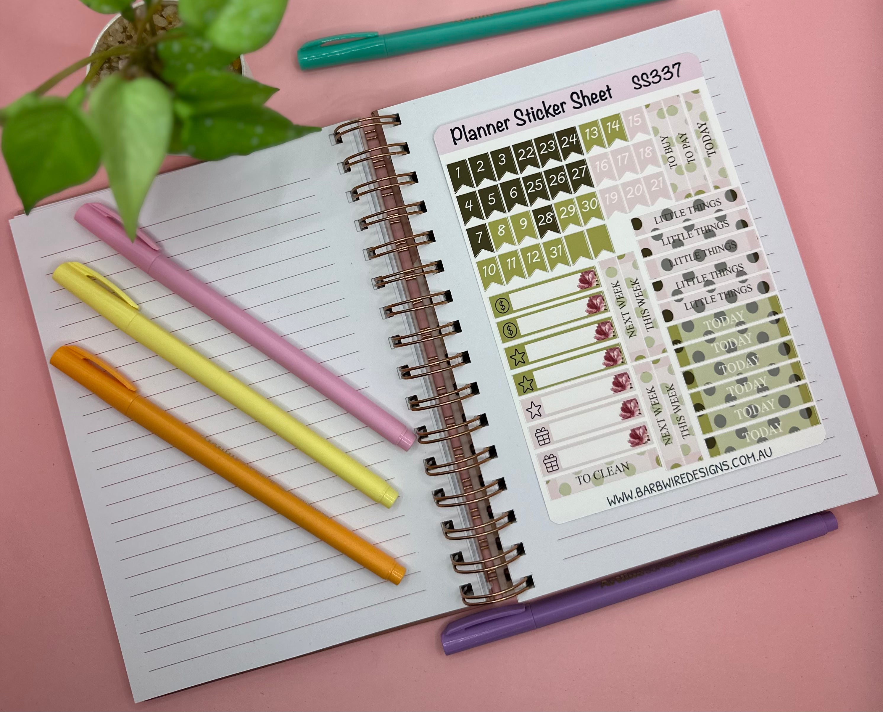 Romantic Planner Sticker Sheet Set