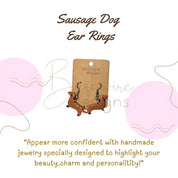 Sausage Dog Dangle Ear rings Barb Wire Designs