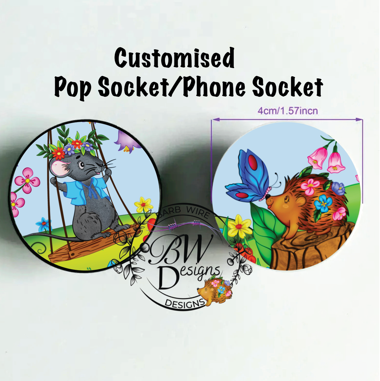 Customised Phone socket/pop Socket