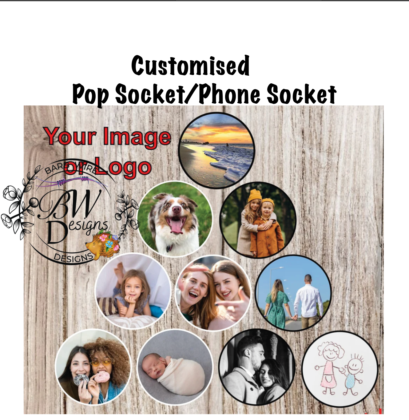 Customised Phone socket/pop Socket