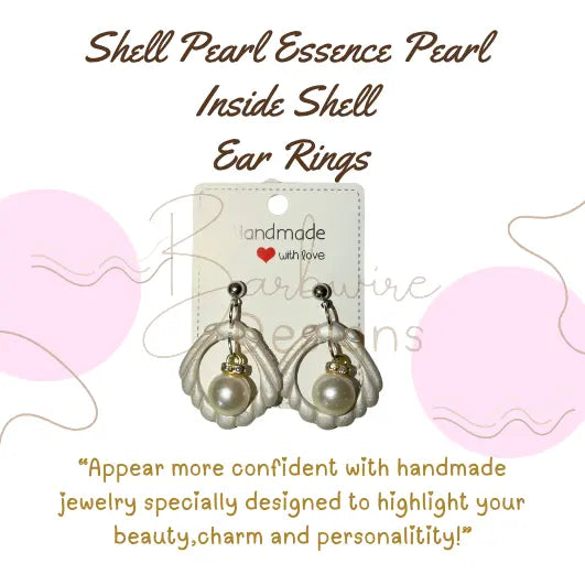 Shell Pearl Ear Rings Barb Wire Designs