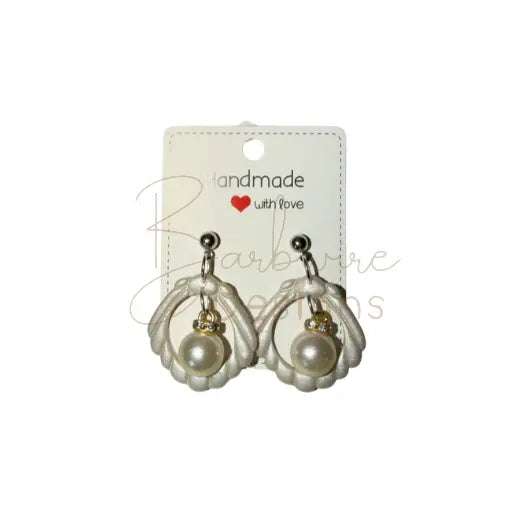 Shell Pearl Ear Rings Barb Wire Designs