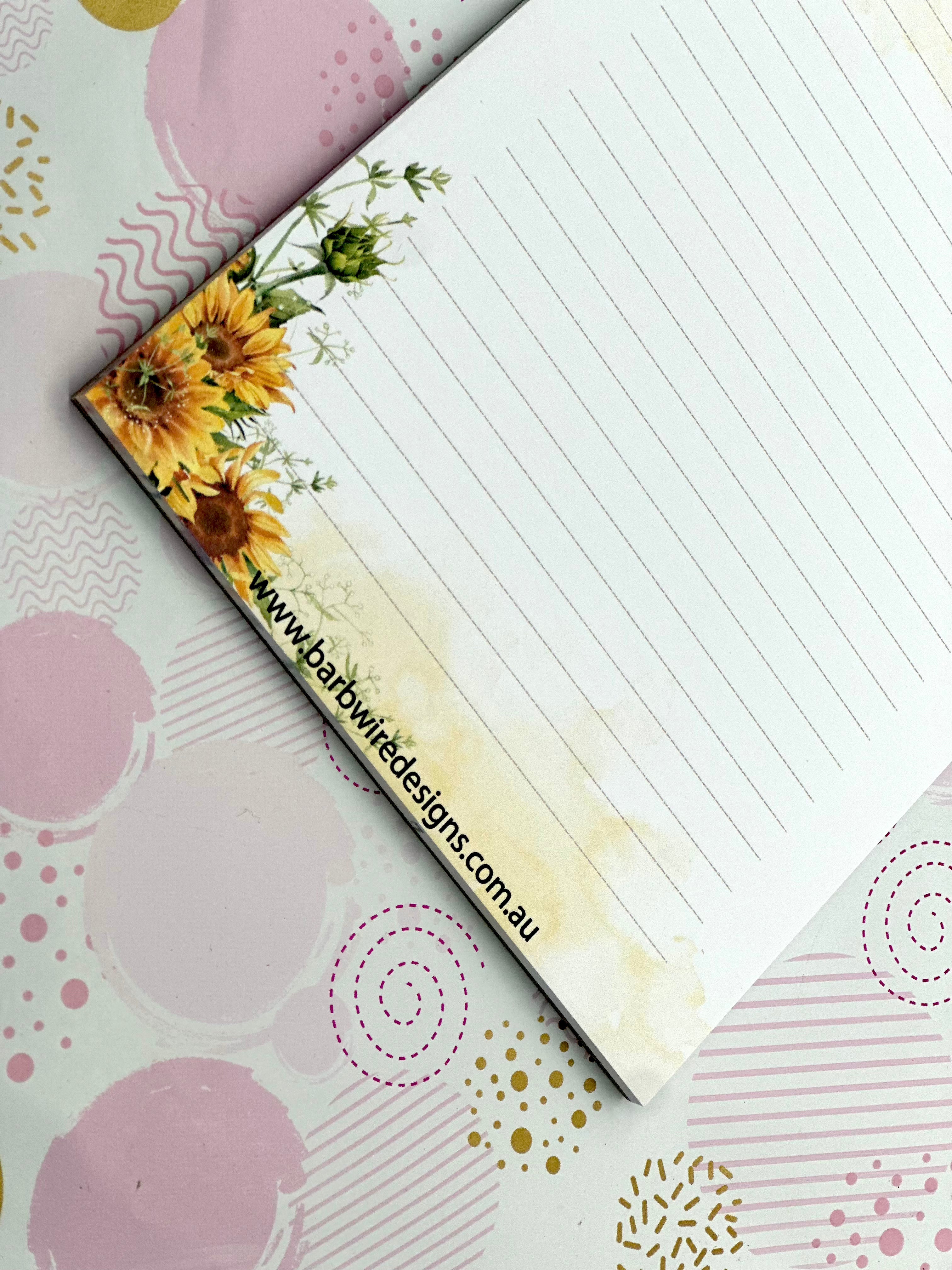 Sunflower Note Pad A5