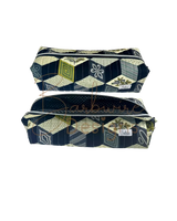 Tumbling Blocks Quilted Hair Tools carryall Pouch