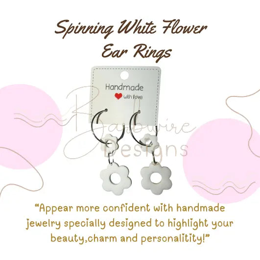Flower Spinning Ear Rings Barb Wire Designs