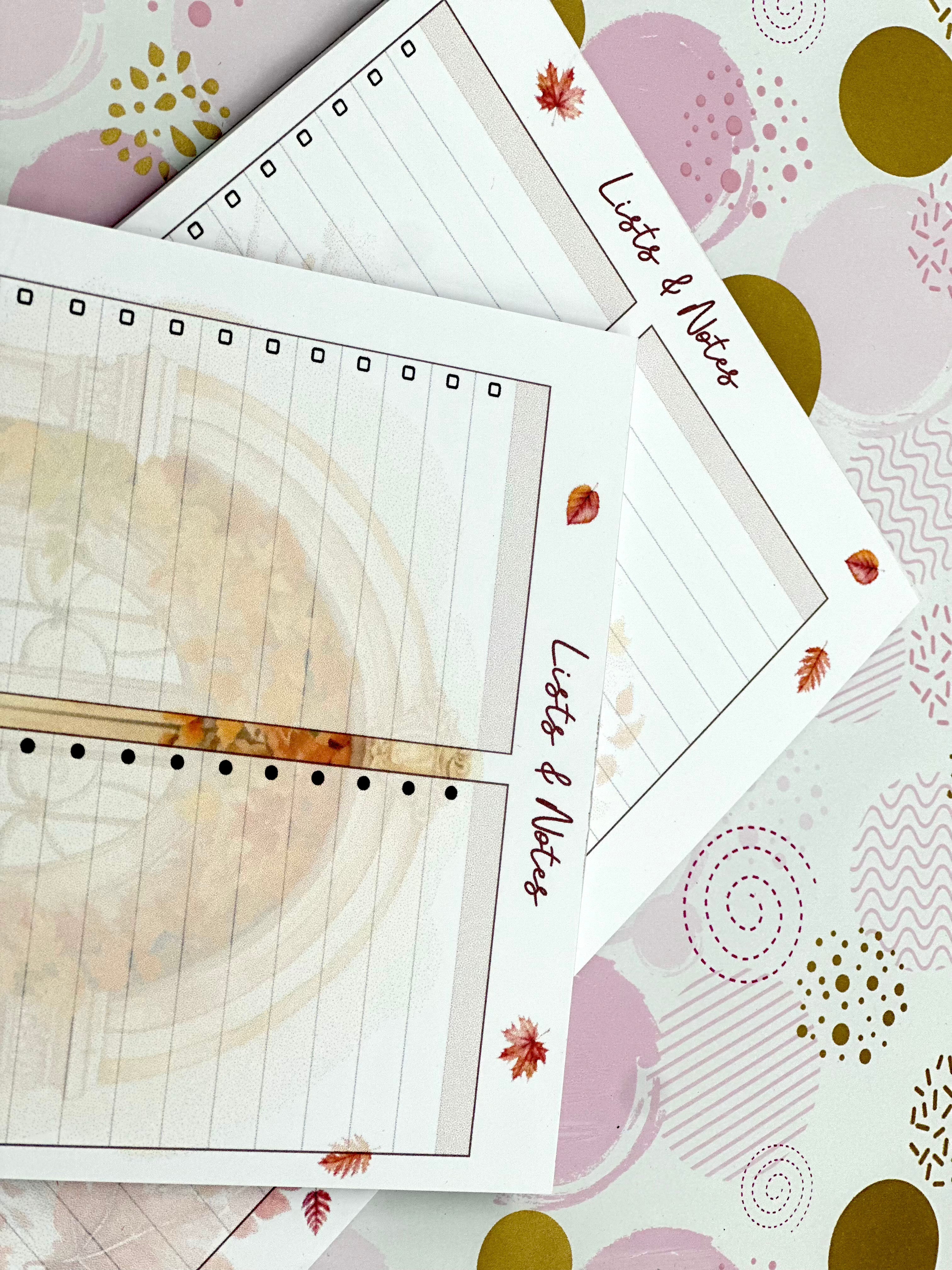 A5 Autumn Leaves Note Pad To DO List Pad