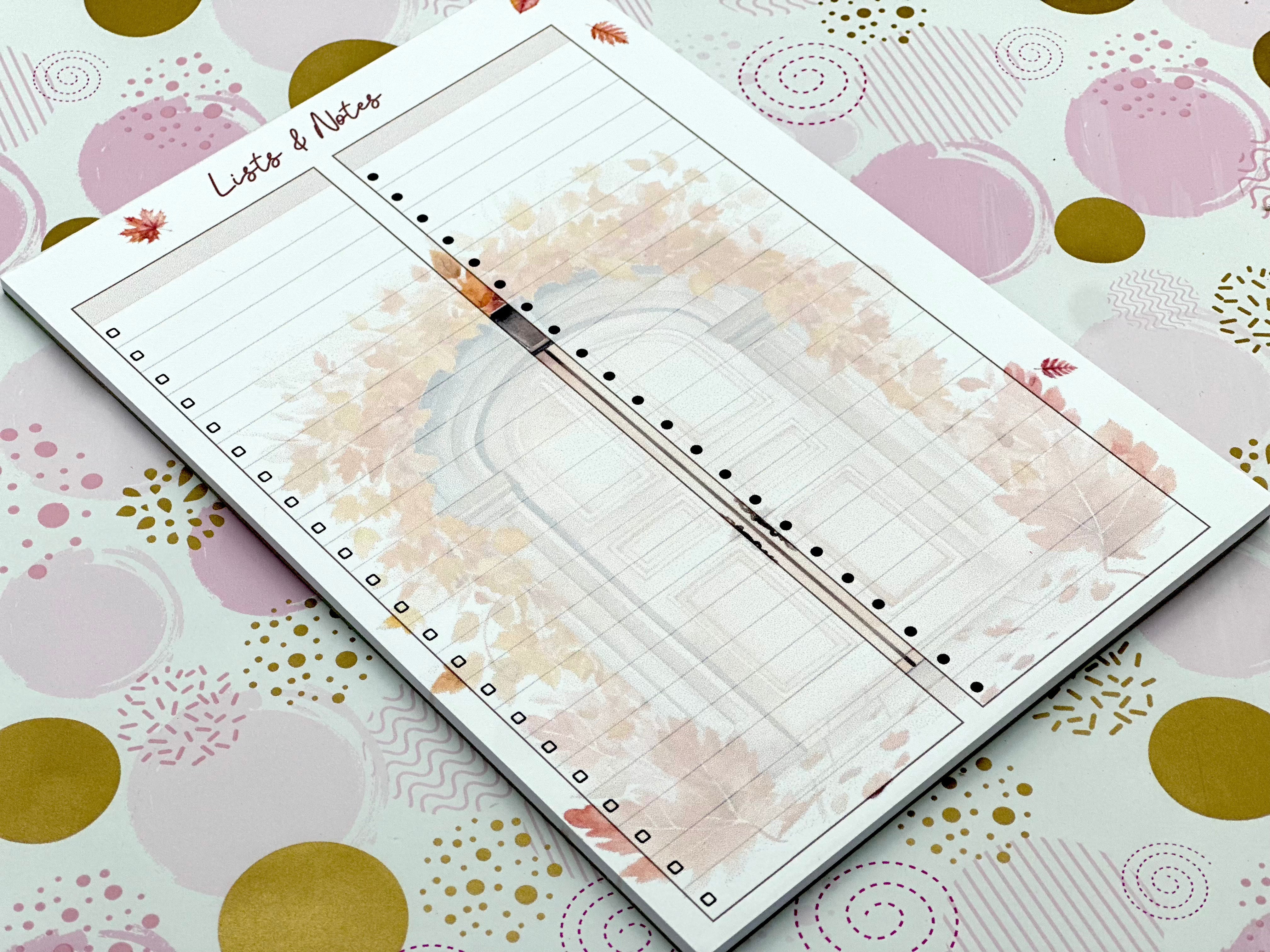 A5 Autumn Leaves Note Pad To DO List Pad