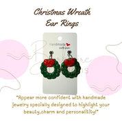 Christmas Wreath Ear Rings Barb Wire Designs