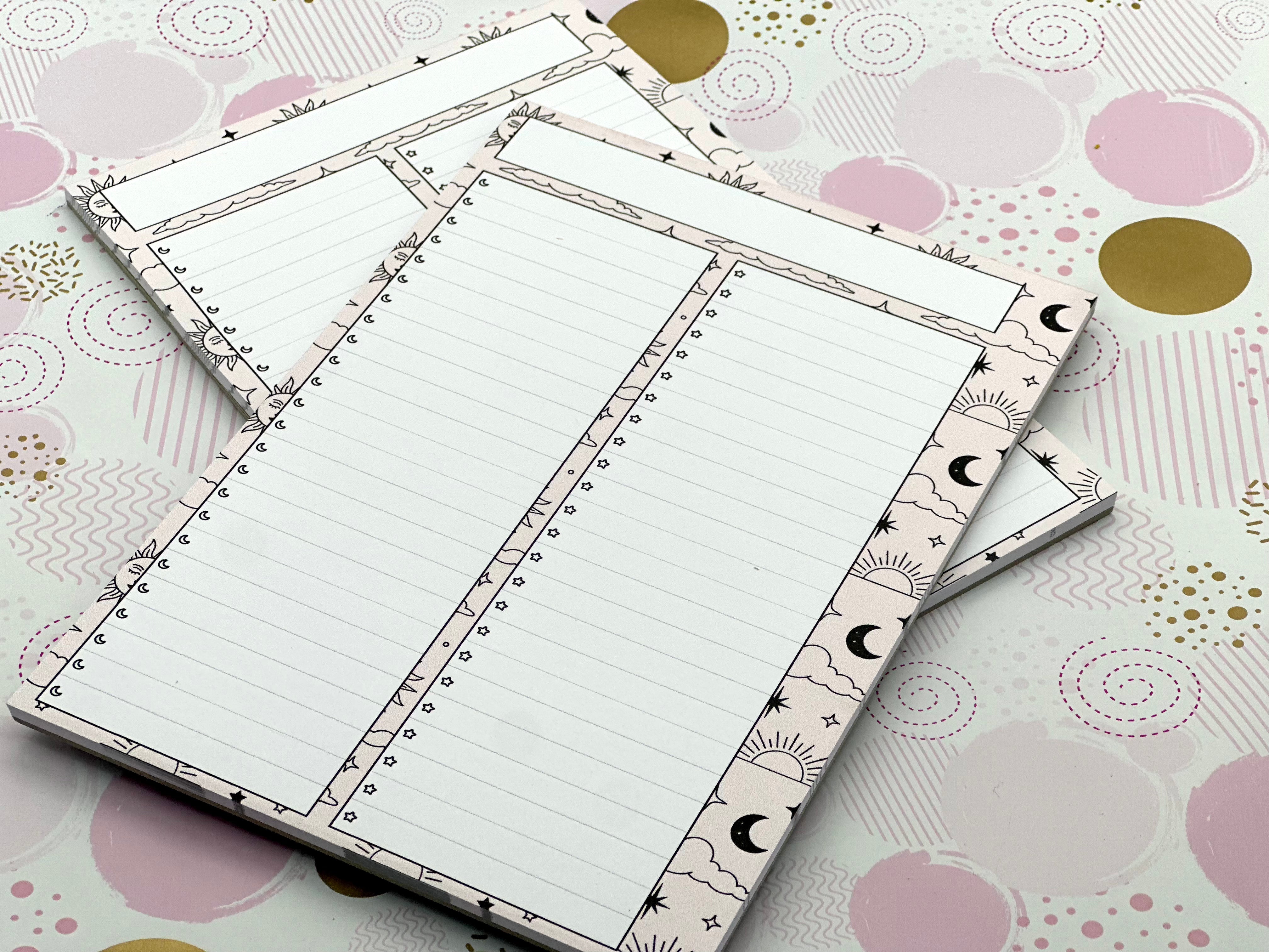 A5 Pink  Celestial To DO List Pad