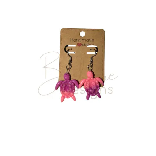 Turtles Earrings Handmade Resin Dangle Earrings Barb Wire Designs