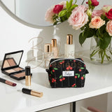 Black Cherry Mini Essentials Pouch/Mini Toiletry Pouch/Makeup Pouch