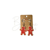 Glow in the dark Gingerbread Skeleton earrings Barb Wire Designs